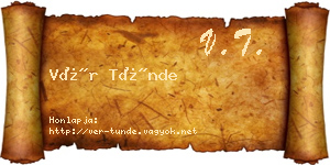 Vér Tünde névjegykártya